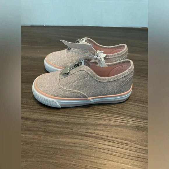 US Sports Baby Toddler Girls’ Sparkling Pink Slip On Zipper Sneaker Shoes Size 8 - Picture 6 of 7